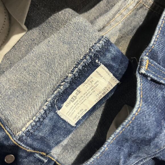 Vintage 70s Rustler Dark Wash Talon Tapered Leg Jeans 30x28 - Picture 5 of 5